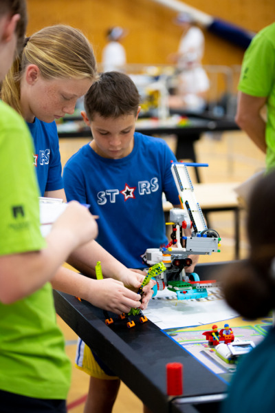 First Lego League competitors in action