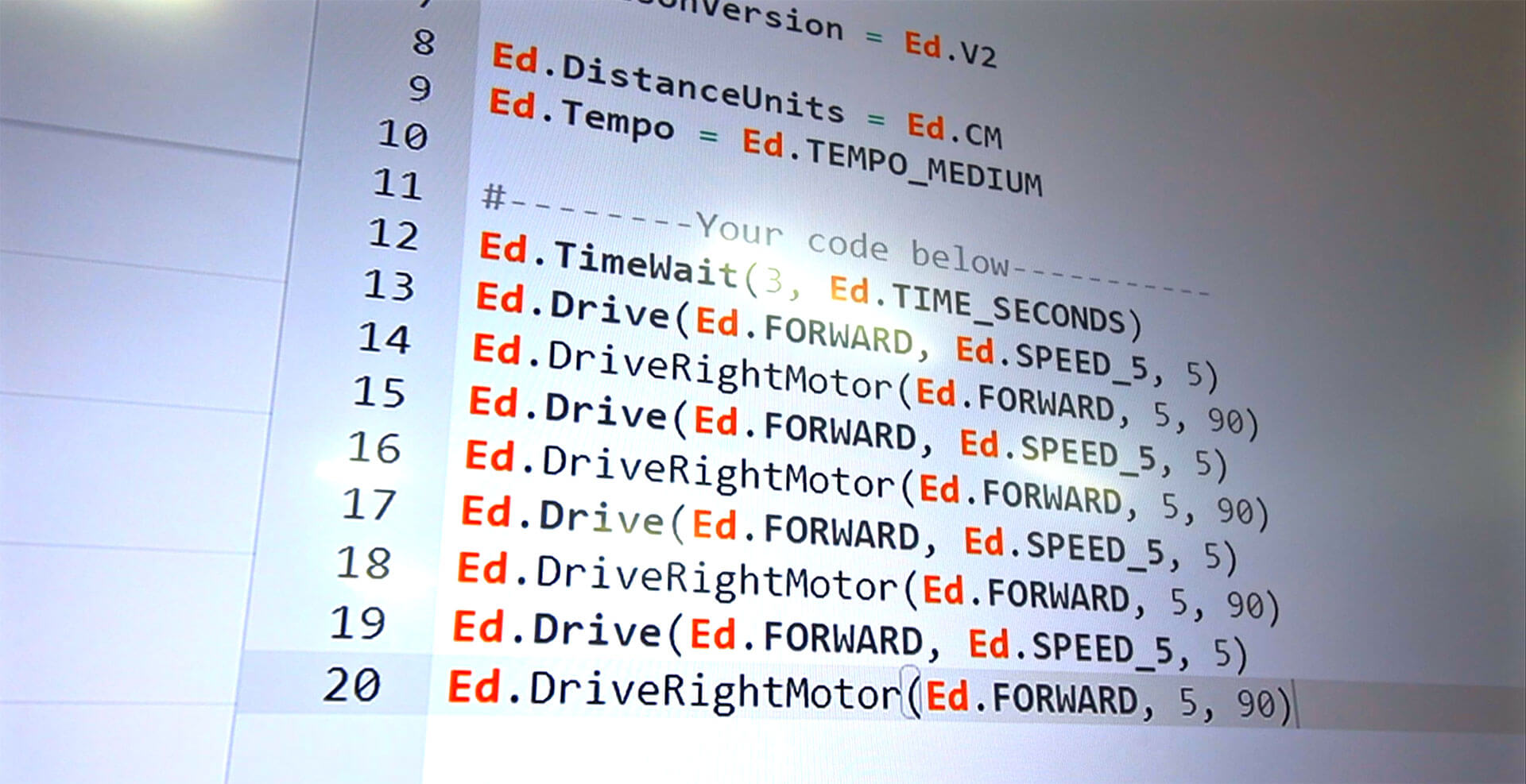 Python Code for Edison robot