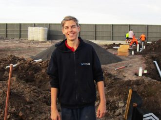 School-based Apprentice from Suncoast on a Sunshine Coast Building Site